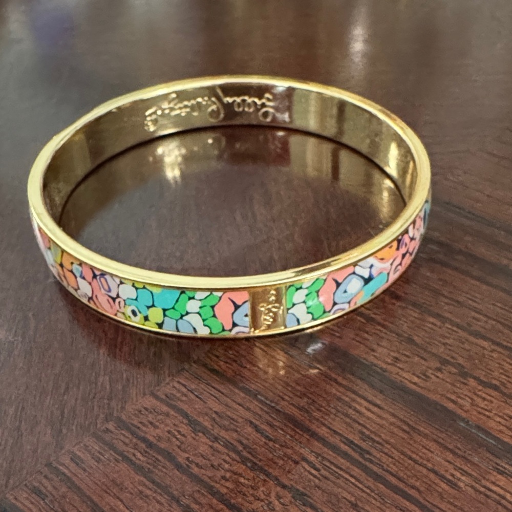 Lilly Pulitzer Gold and Pastel Floral Bracelet Set